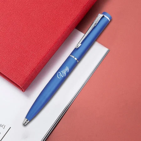 Blue Customized Metal Pen for Corporate Gifting