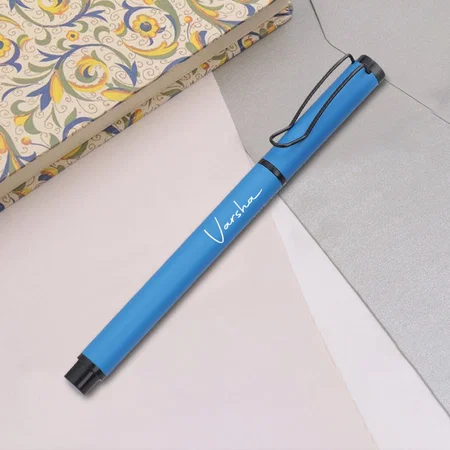 Blue Customized Metal Pen for Corporate Gifting