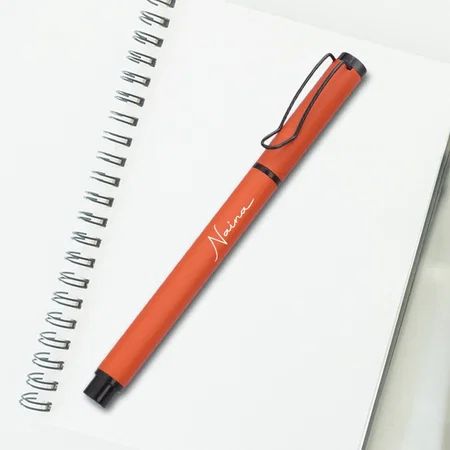 Orange Customized Metal Pen for Corporate Gifting