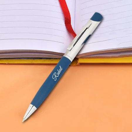 Blue And Silver Customized Metal Pen