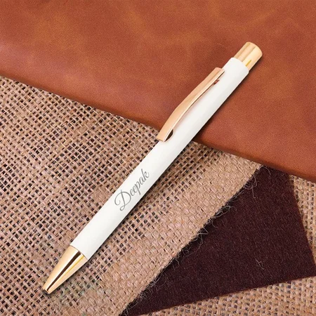 White And Rose Gold Customized Metal Pen for Corporate Gifting