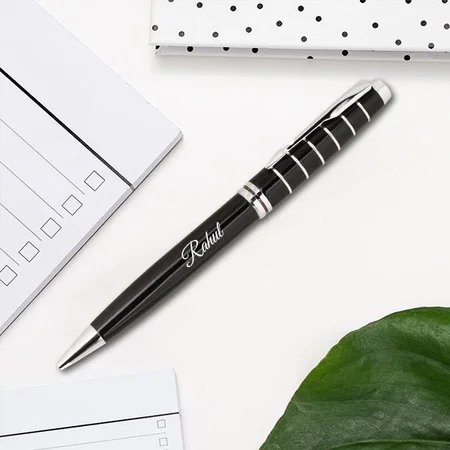 Black And Silver Customized Metal Pen