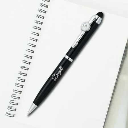 Black And Silver Customized Metal Pen With CA Logo