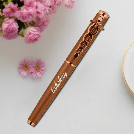 Brown Customized Metal Pen With Doctor Logo