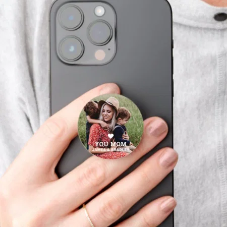 Cute Heart Love You Mom Mother's Day  Customized Printed Phone Grip Holder Sockets