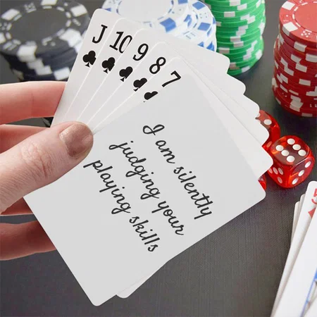 Funny Silently Judging your Playing Skills Customized Photo Printed Playing Cards