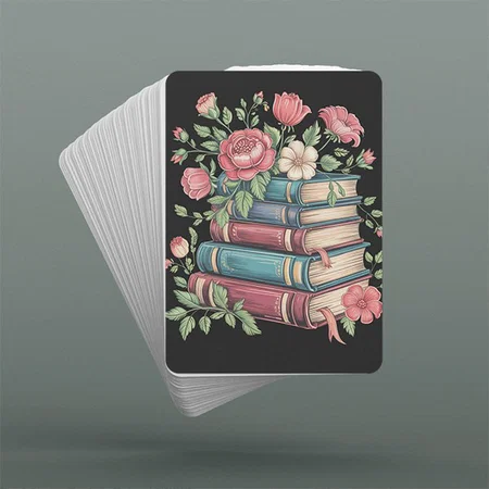 Teacher Book Lover Back to School Wildflowers Customized Photo Printed Playing Cards