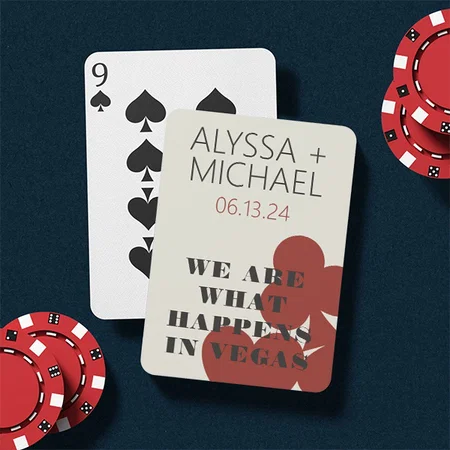 We Are What Happens Wedding Favor Customized Photo Printed Playing Cards