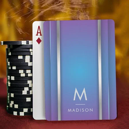 Luxury Modern Minimal Abstract Violet Blue Customized Photo Printed Playing Cards