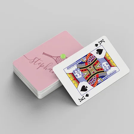 Tennis Racket Monogram Customized Photo Printed Playing Cards