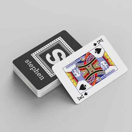 Monogram Inistial Customized Photo Printed Playing Cards