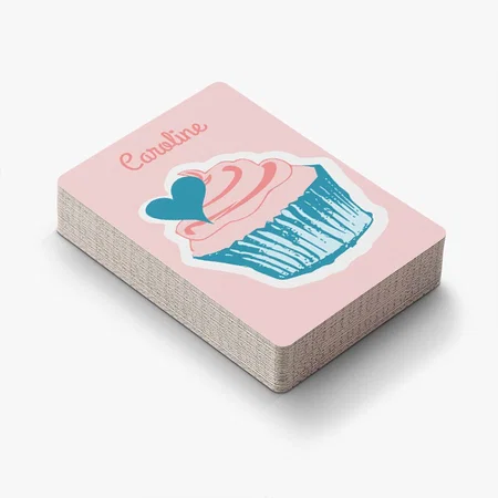Cupcake Love Customized Photo Printed Playing Cards
