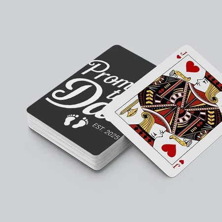 Promoted To Dad Customized Photo Printed Playing Cards