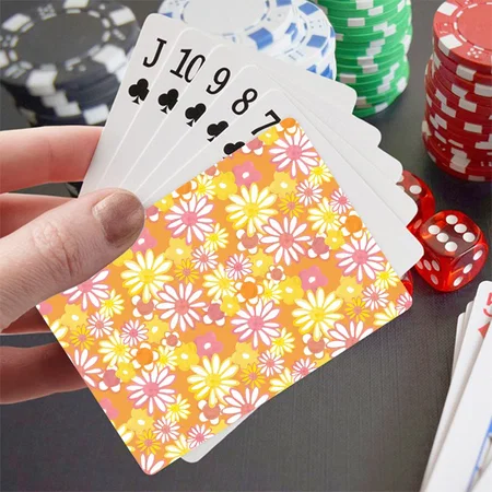 Summer Daisies Customized Photo Printed Playing Cards