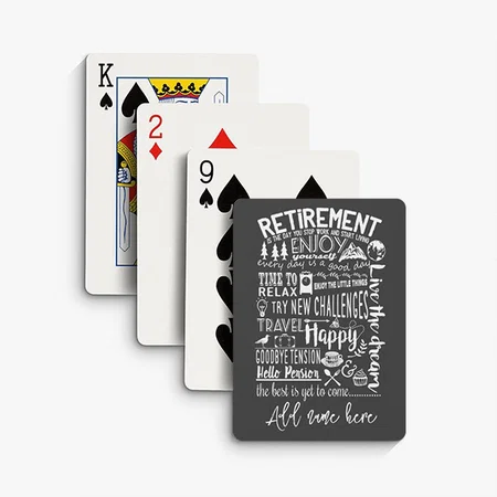 Retirement Quote Customized Photo Printed Playing Cards