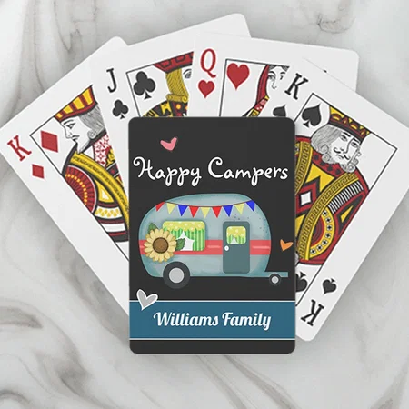 Happy Campers Customized Photo Printed Playing Cards