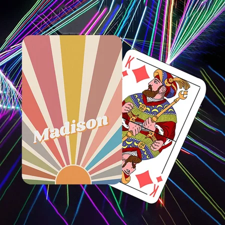 Fun Vintage Rainbow Customized Photo Printed Playing Cards
