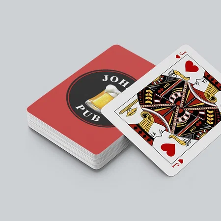 Beer Pub with Name Customized Photo Printed Playing Cards