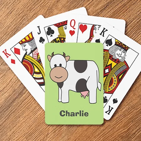 Cow illustration Customized Photo Printed Playing Cards