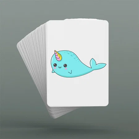 Kawaii Narwhal Customized Photo Printed Playing Cards