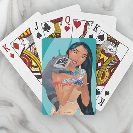 Girl With Raccoon Customized Photo Printed Playing Cards