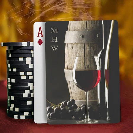 Wine Lover's Customized Photo Printed Playing Cards