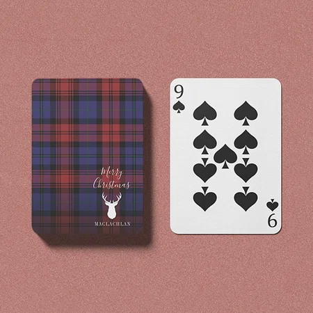 Christmas Tartan Customized Photo Printed Playing Cards