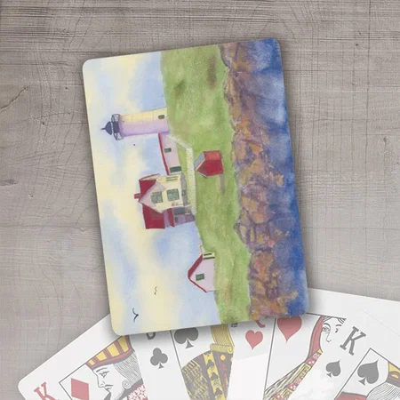 Nubble Light House York Maine Customized Photo Printed Playing Cards