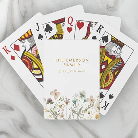 Floral Classic Customized Photo Printed Playing Cards