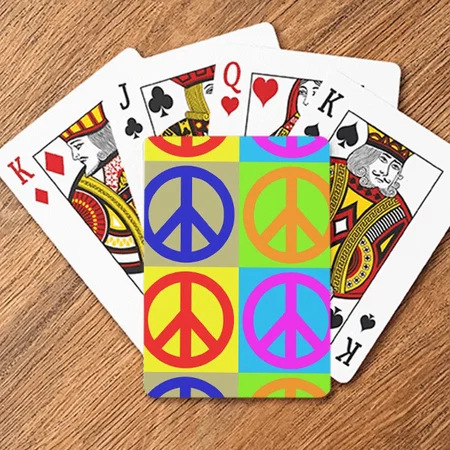 Pop Art Peace Sign Customized Photo Printed Playing Cards