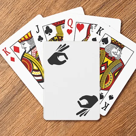 OK Hand Gesture Circle Game Funny Customized Photo Printed Playing Cards