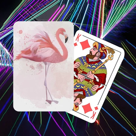 Fluffy Flamingo Customized Photo Printed Playing Cards