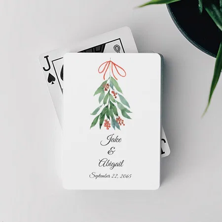 Mistletoe Christmas Customized Photo Printed Playing Cards