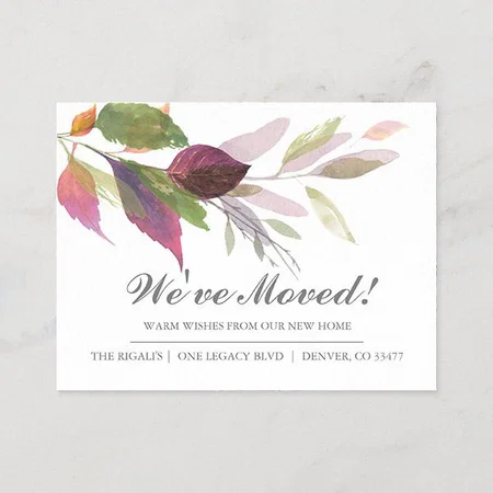 New Address Change of Address Moving Customized Printed Postcard - Set of 10