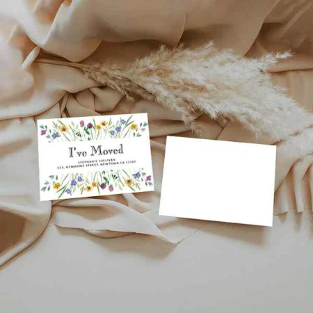 Floral I've Moved Moving Announcement Customized Printed Postcard - Set of 10