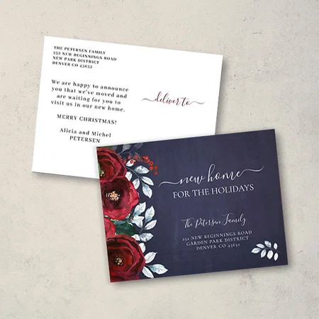 New Home for Christmas Holiday Moving Customized Printed Postcard - Set of 10