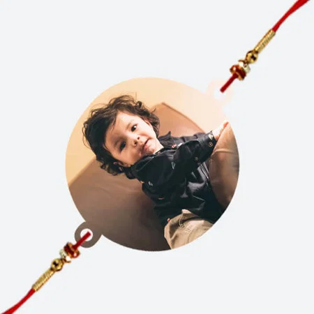 Circle Customized Photo Printed Rakhi