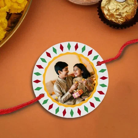 Multi Color Customized Photo Printed Acrylic Rakhi