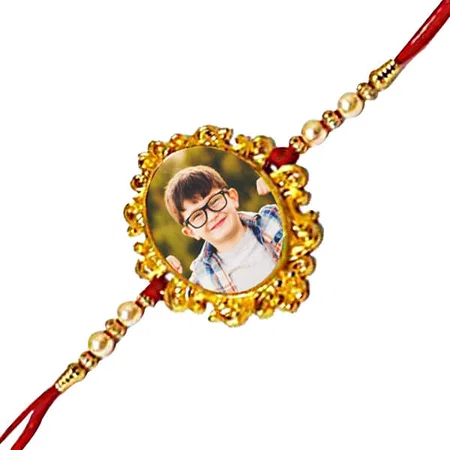 Mirror Shape Customized Photo Printed Rakhi