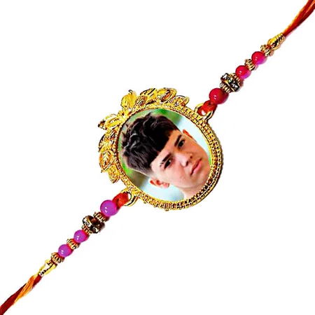 Oval Customized Photo Printed Rakhi