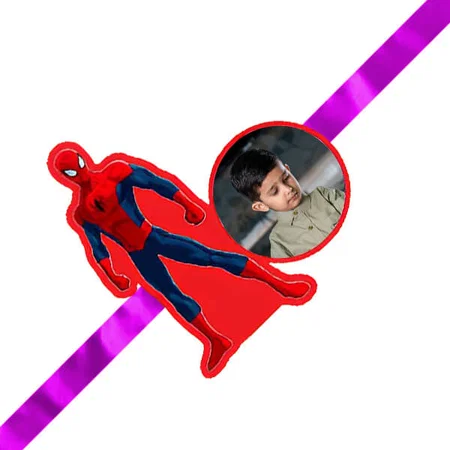 Spider-Man Design Customized Photo Printed Rakhi