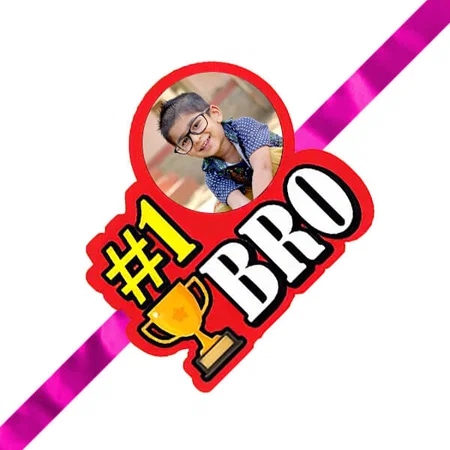 #1 Bro Design Customized Photo Printed Rakhi