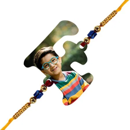 F Alphabet Customized Photo Printed Rakhi