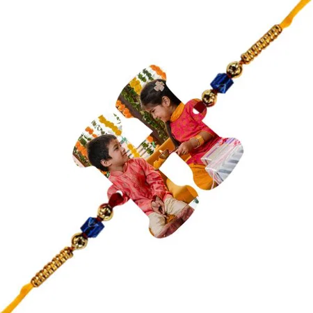 H Alphabet Customized Photo Printed Rakhi
