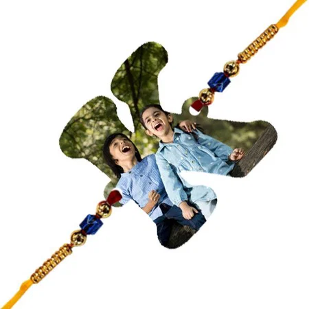 K Alphabet Customized Photo Printed Rakhi
