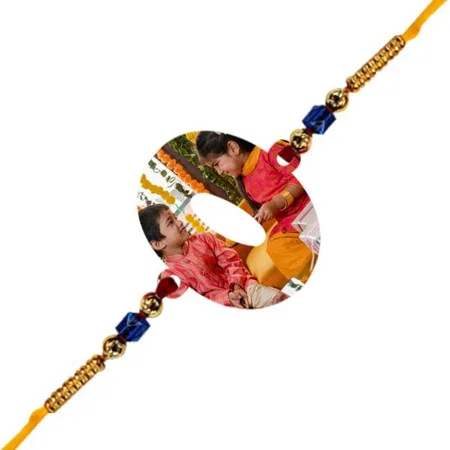 O Alphabet Customized Photo Printed Rakhi