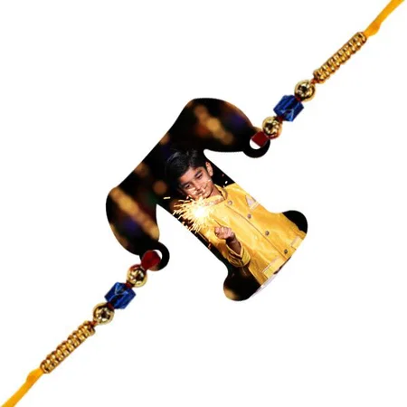T Alphabet Customized Photo Printed Rakhi