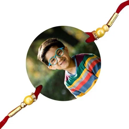 Circle Shape Customized Photo Printed Rakhi