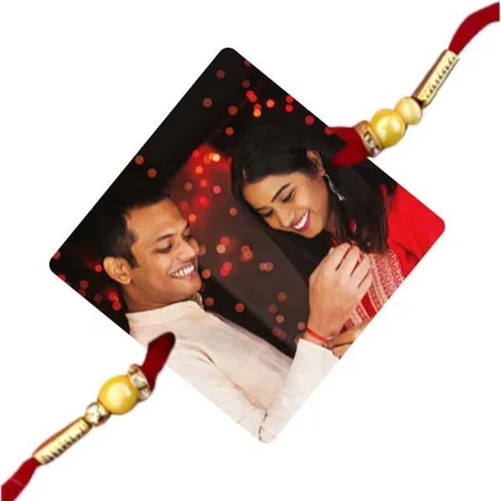 Square Shape Customized Photo Printed Rakhi