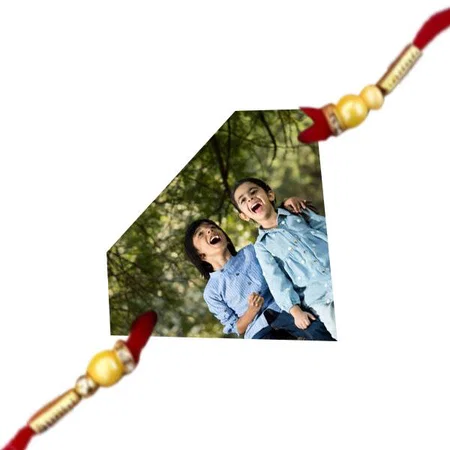 Diamond Shape Customized Photo Printed Rakhi